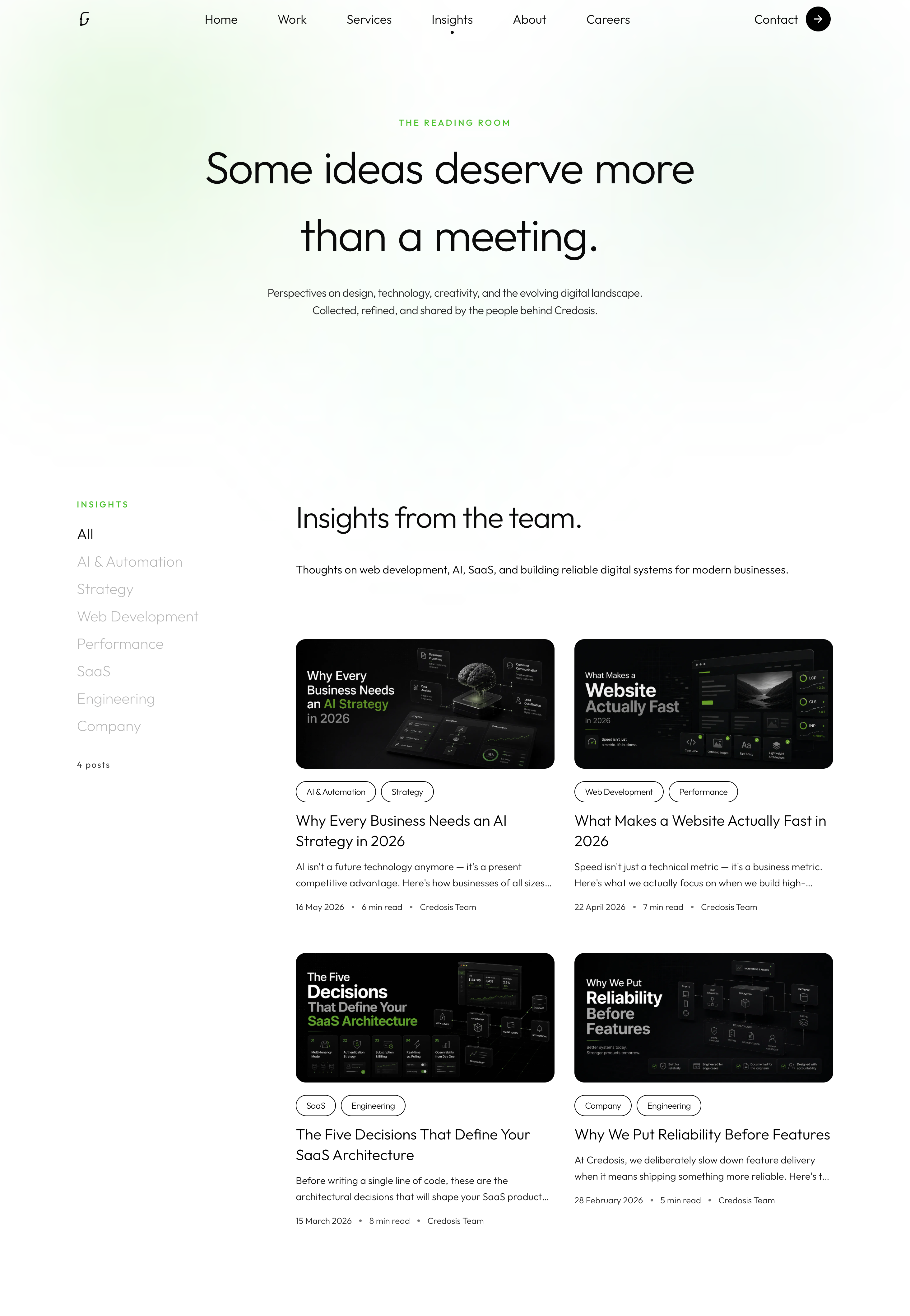Insights blog listing MDX-authored articles
